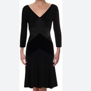Lauren Ralph Lauren 3/4 Sleeve Black  Velvet Shamis Combo Classic Cocktail Dress